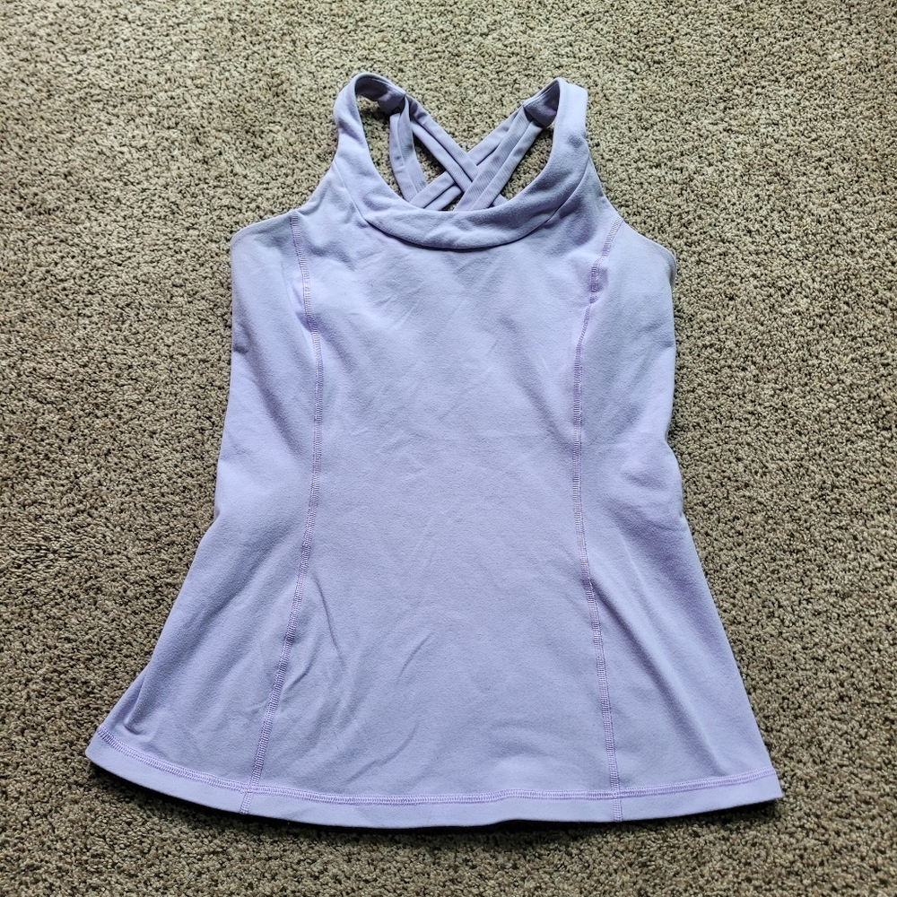Lululemon Womens Enhearten Tank Top 6 Lavender W1M16S Workout Yoga Training